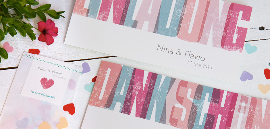 Hochzeitspapeterie Nina und Flavio